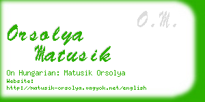 orsolya matusik business card